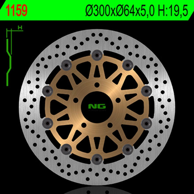 Disco de freno NG 1159 300 x 5 mm delantero flotante