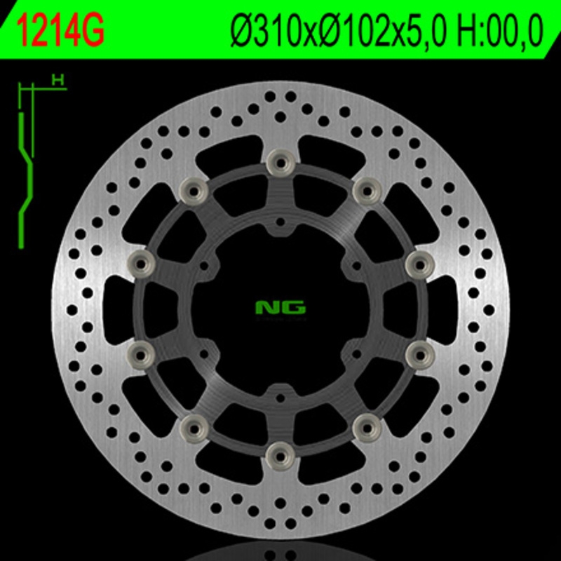 Disco de freno NG 1214G 310 x 5 mm delantero flotante