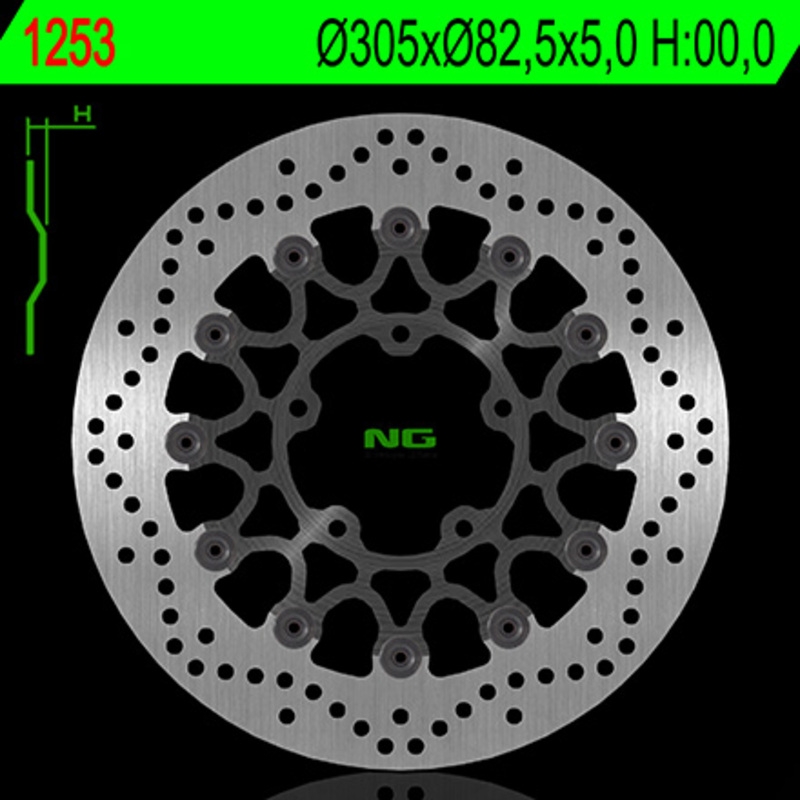 Disco de freno NG 1253 305 x 5 mm delantero flotante
