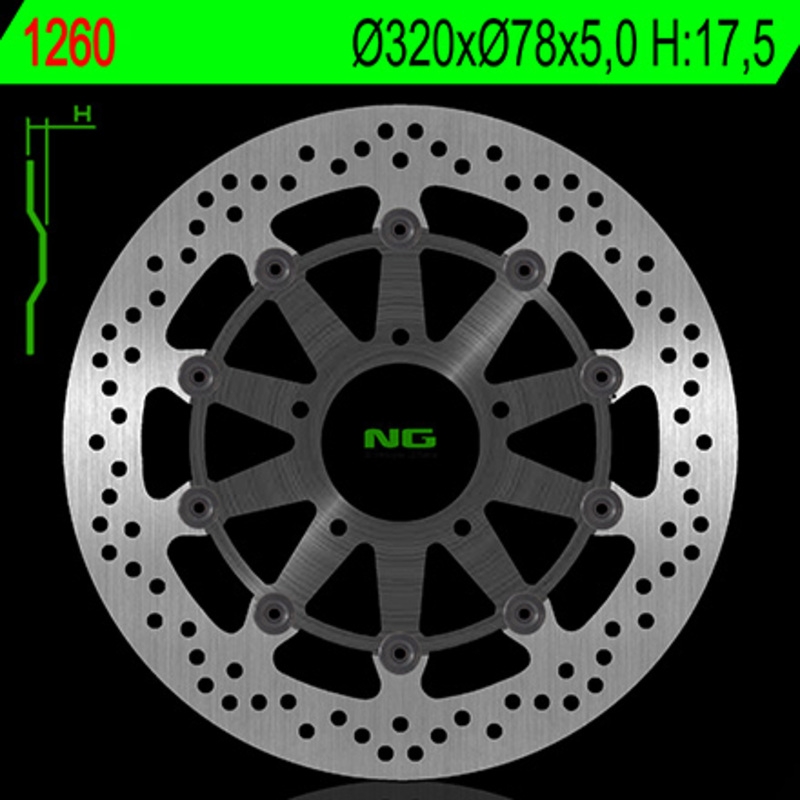Disco de freno NG 1260G 320 x 5 mm delantero flotante