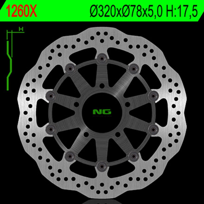Disco de freno NG 1260XG 320 x 5 mm delantero