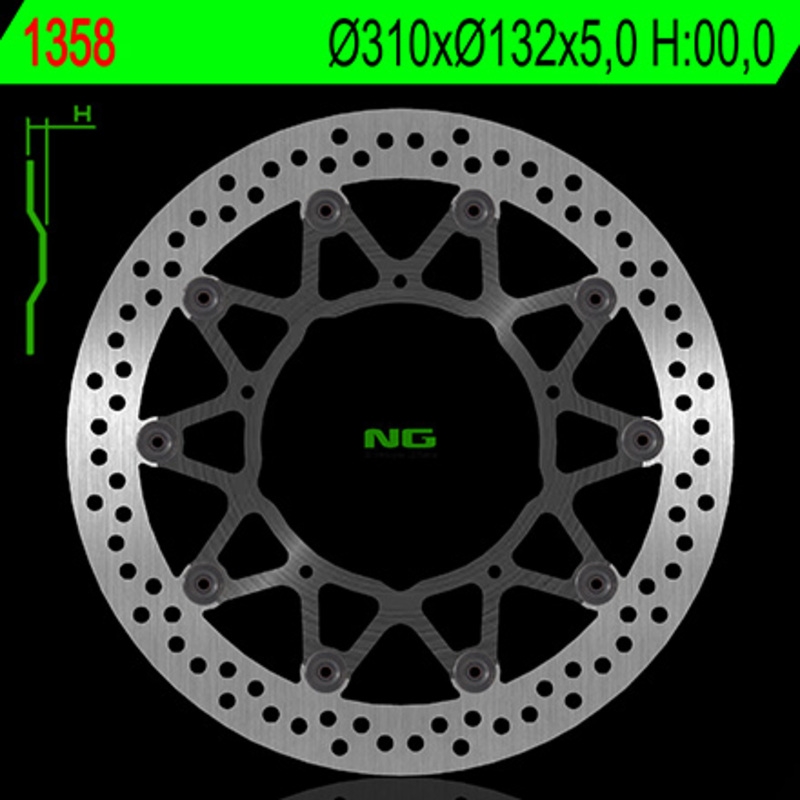 Disco de freno NG 1358 310 x 5 mm delantero flotante