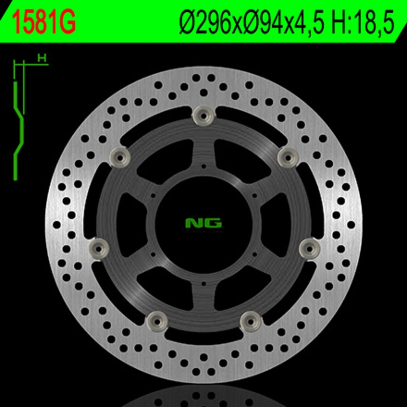 Disco de freno NG 1581G 296 x 4,5 mm delantero flotante