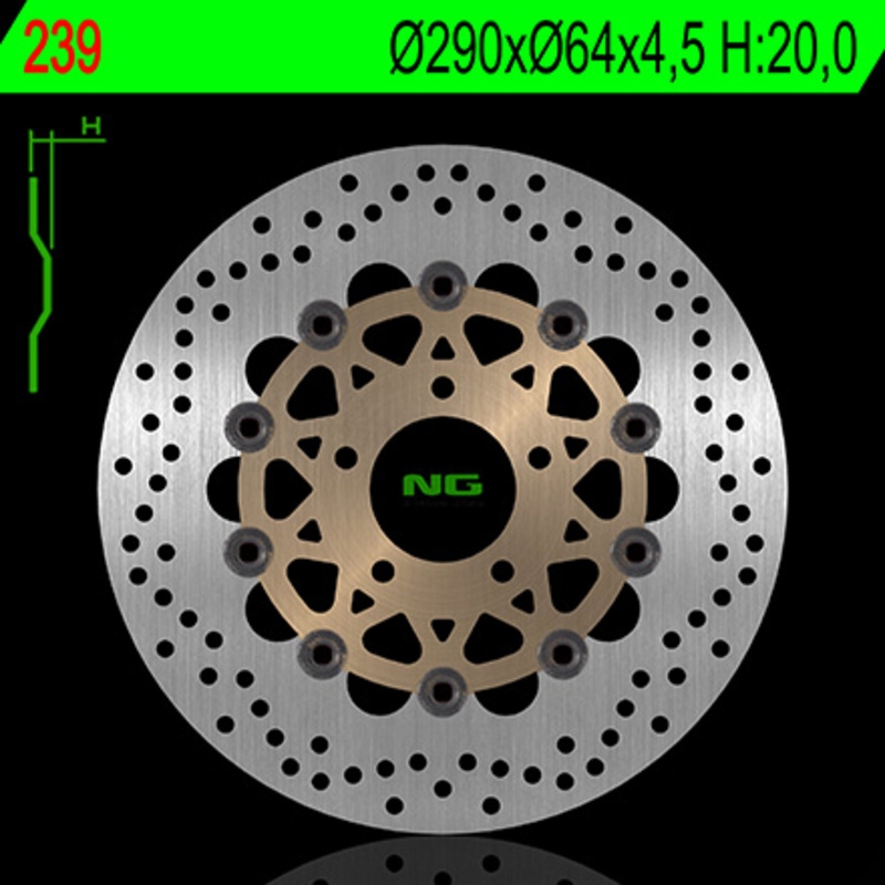 Disco de freno NG 239 290 x 4,5 mm delantero flotante