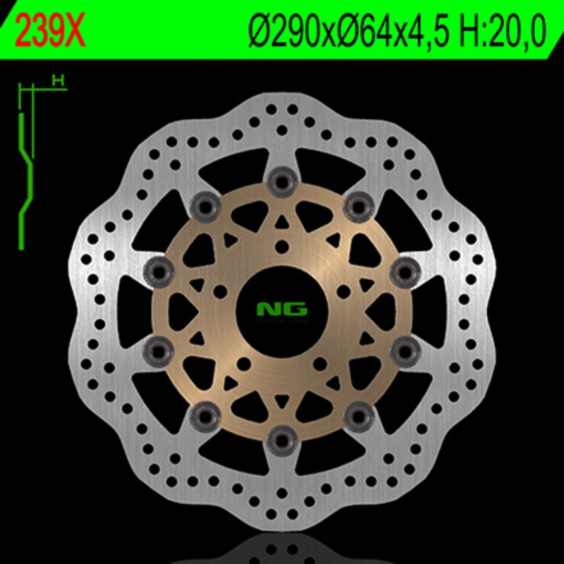 Disco de freno NG 239X 290 x 4,5 mm delantero