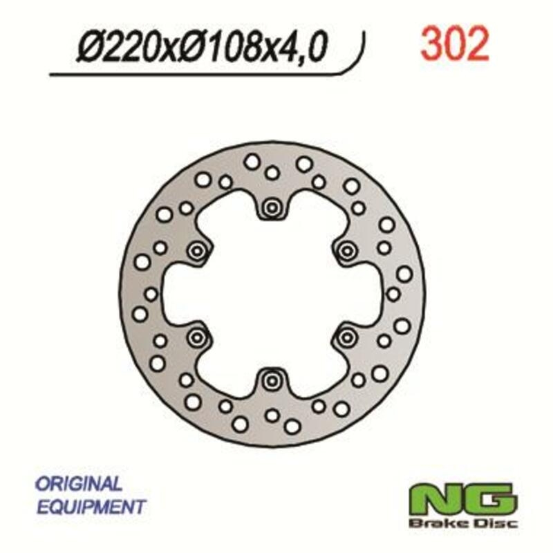 Disco de freno NG 302 220 x 4 mm trasero fijo