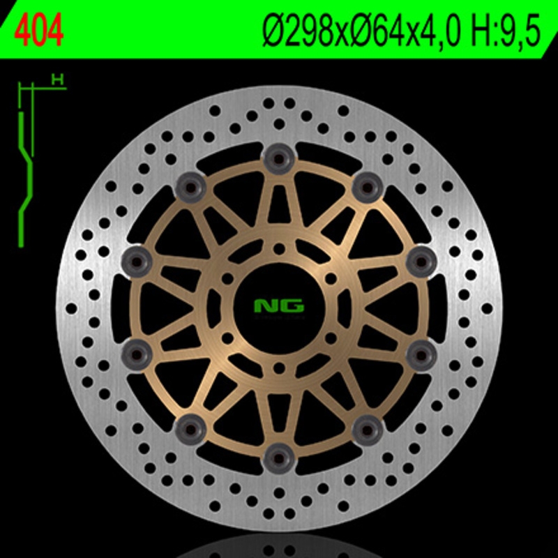 Disco de freno NG 404 298 x 4 mm redondo flotante