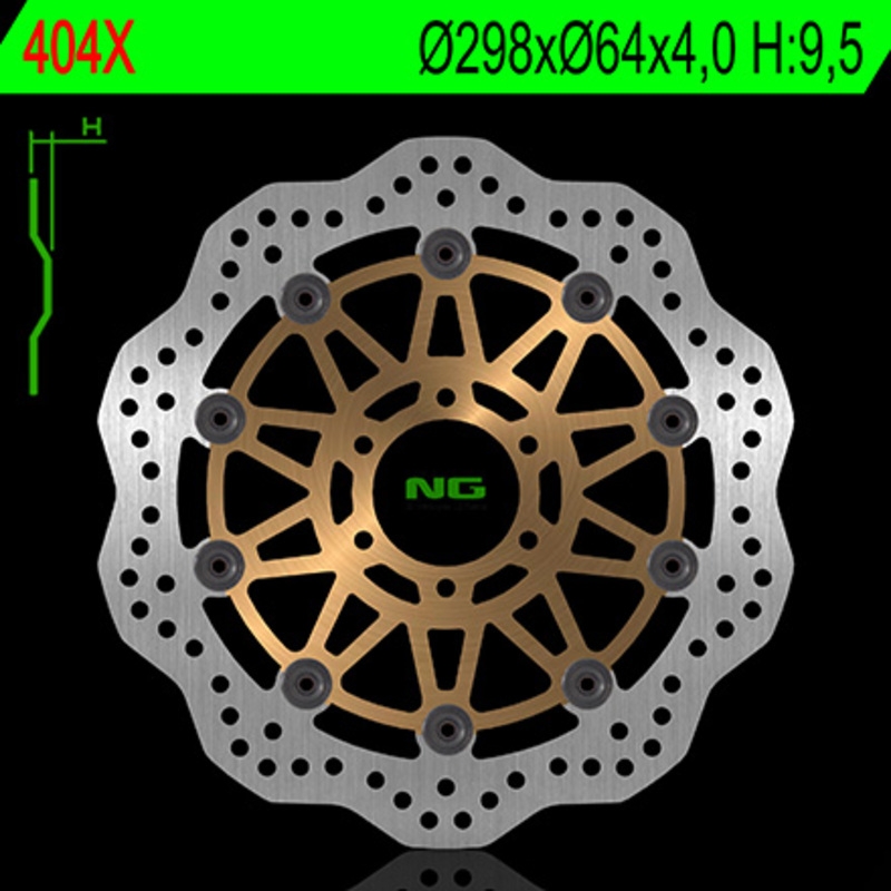 Disco de freno NG 404X 298 x 4 mm ondulado flotante