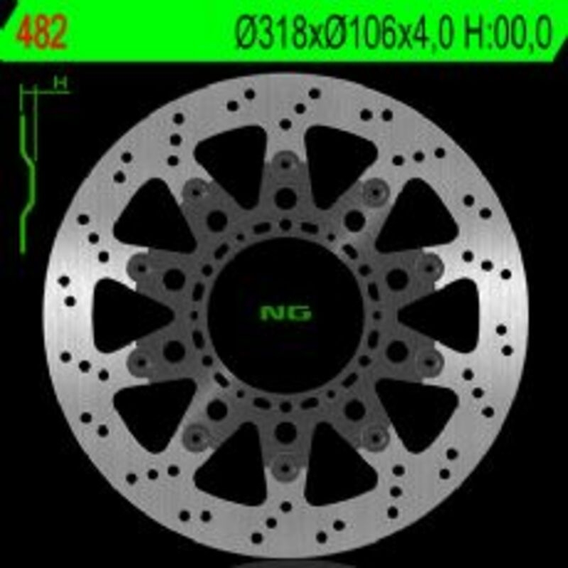Disco de freno NG 482 318 x 4 mm delantero flotante