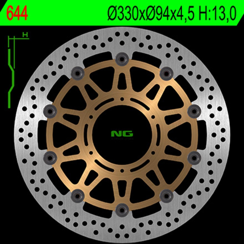 Disco de freno NG 644 330 x 4,5 mm delantero flotante
