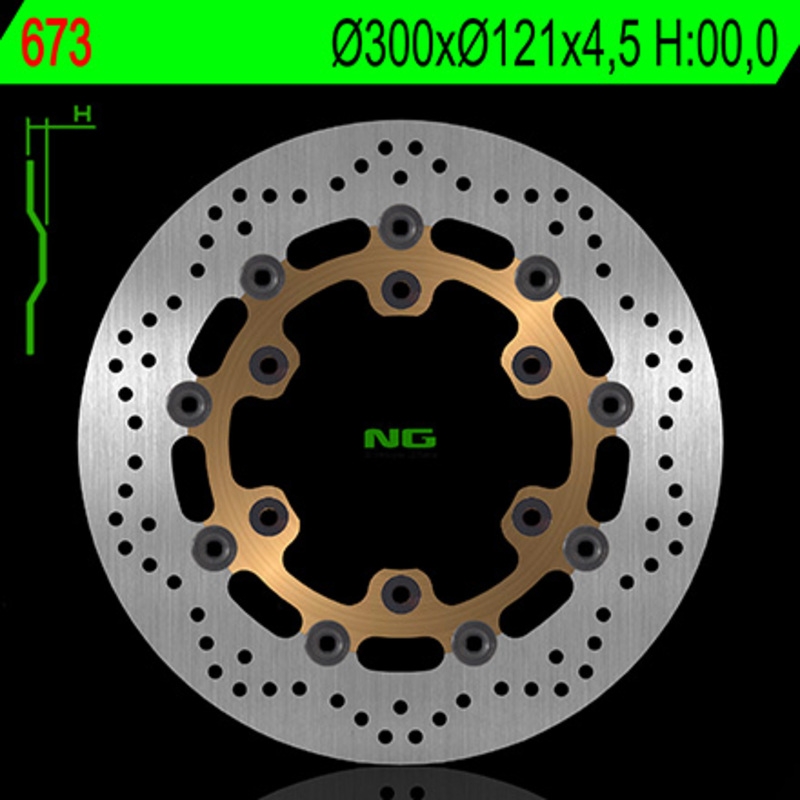 Disco de freno NG 673 300 x 4,5 mm redondo flotante