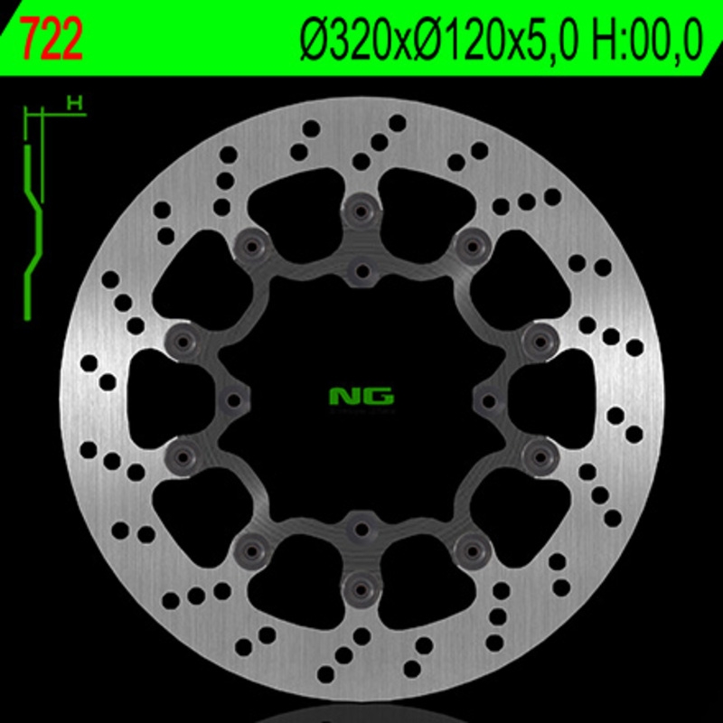 Disco de freno NG 722 320 x 5 mm redondo flotante