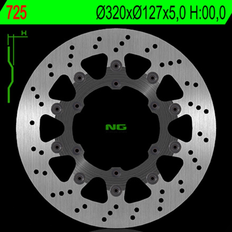 Disco de freno NG 725 320 x 5 mm delantero flotante