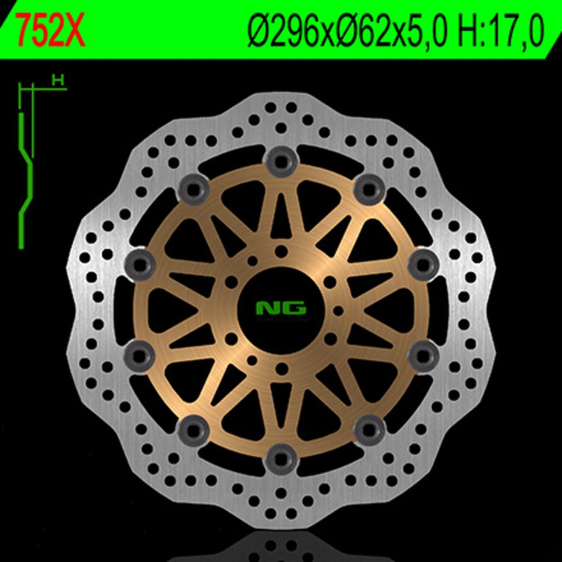 Disco de freno NG 752X 296 x 5 mm ondulado flotante