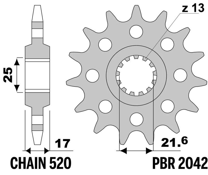 pinon pbr acero estandar 2042 14 18NC