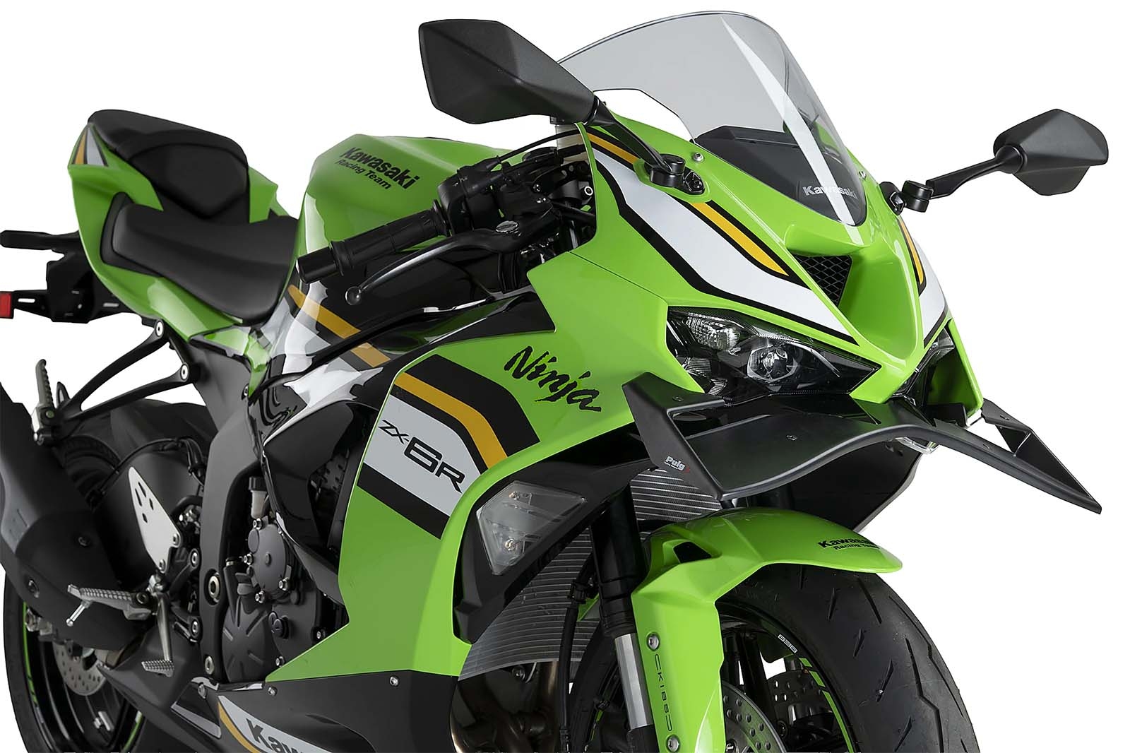 Alerón frontal GP Puig 22660J Kawasaki ZX-6R 2024-2025 Negro mate