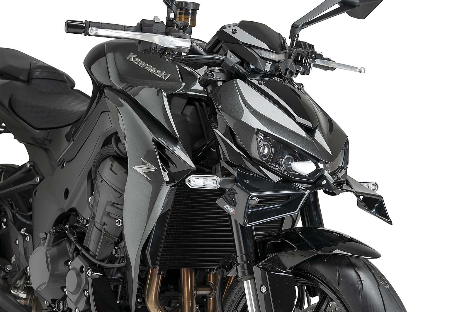 Alerones Downforce Naked Puig 22782N Kawasaki Z1100 2025 Negro