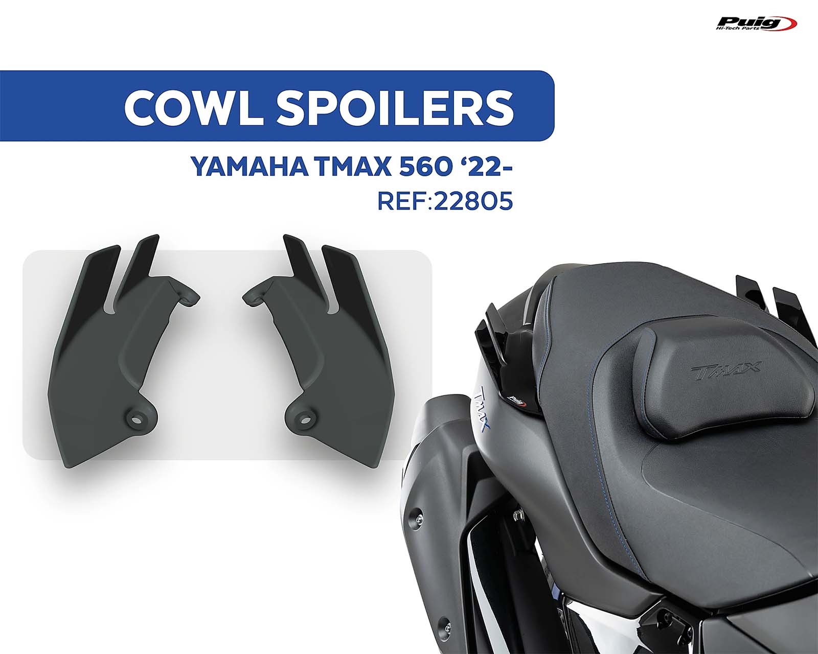 Alerones Colín Puig 22805J Yamaha TMAX 560 2025 Negro mate