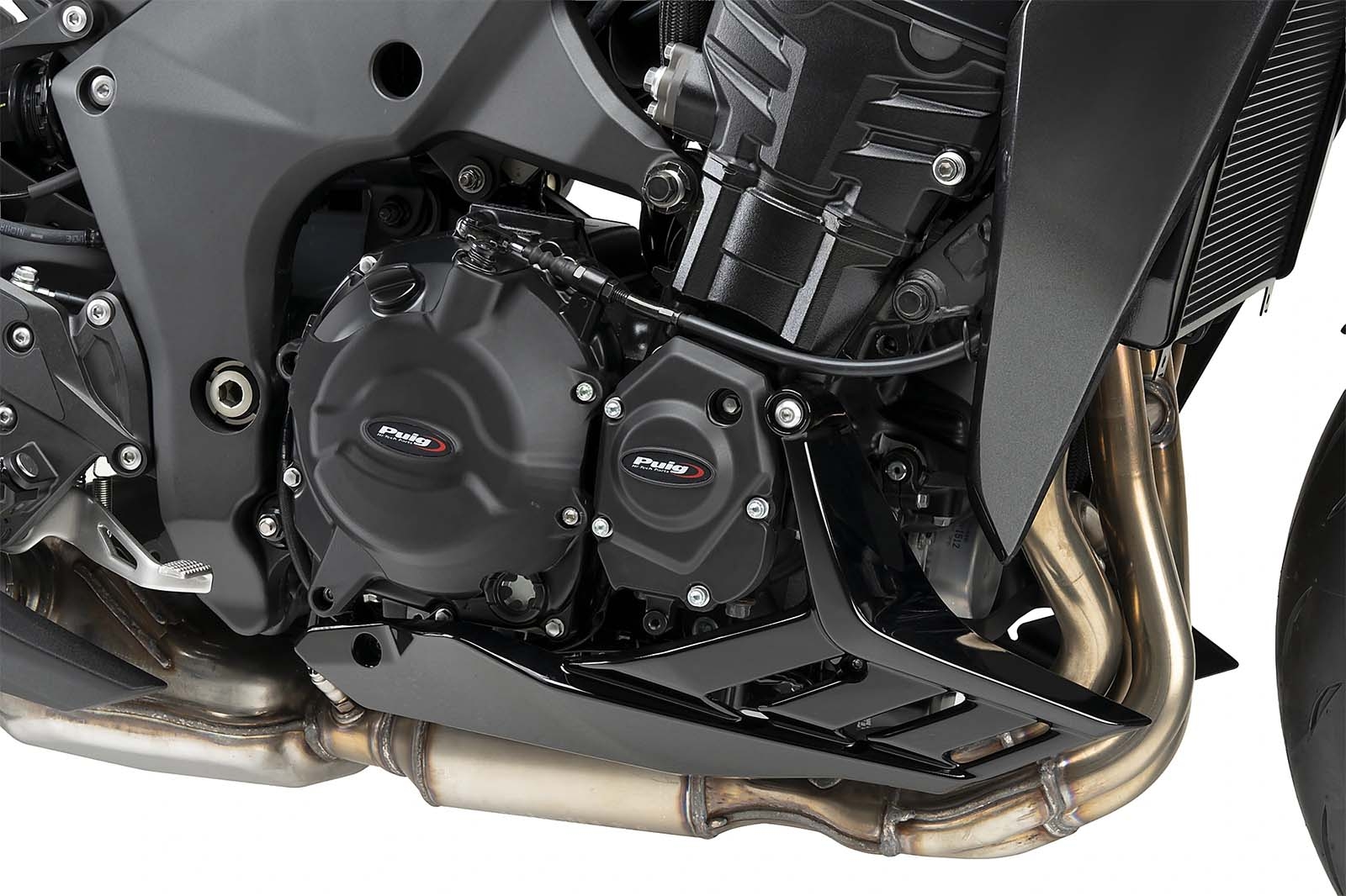 Kit 3 Tapas Protector motor Puig 22818N Kawasaki Z1100 Negro
