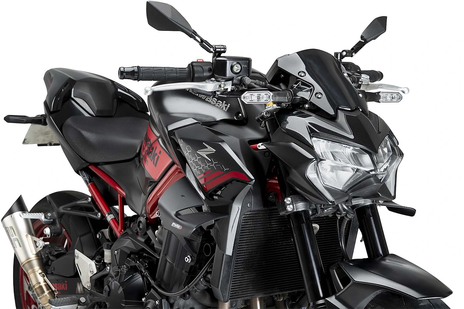 Alerones D12 Puig 22901J Kawasaki Z900 2020-2024 Negro mate