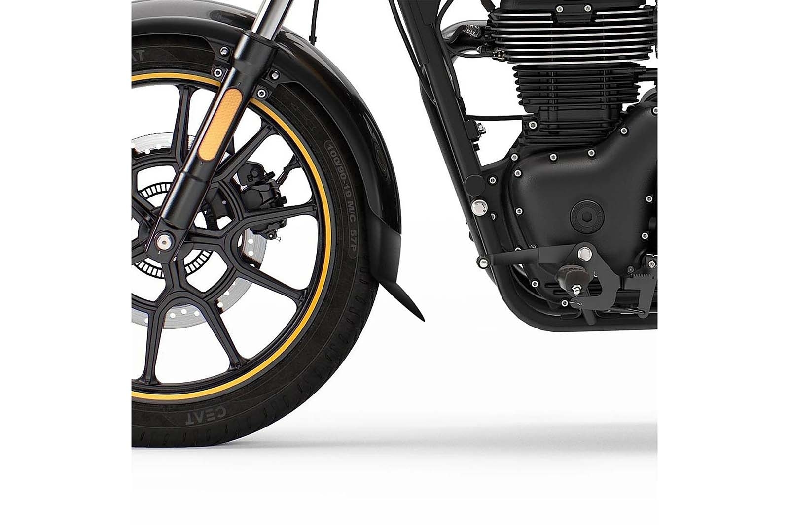 Faldón guardabarros del. Puig 22980N Royal Enfield Meteor Negro